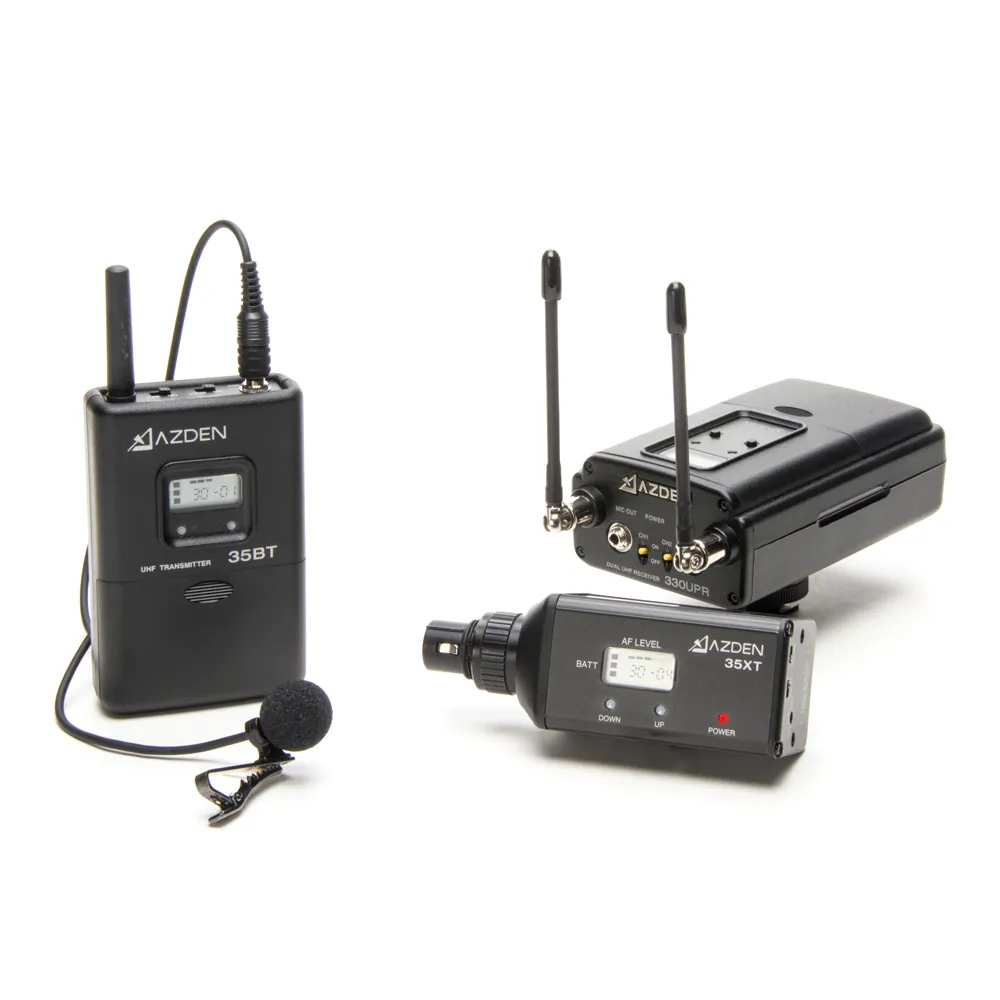 Azden 330LX UHF On-Camera Plug-In & Body-Pack System ** 566.125-589.875 MHz Tx-Rx Kit