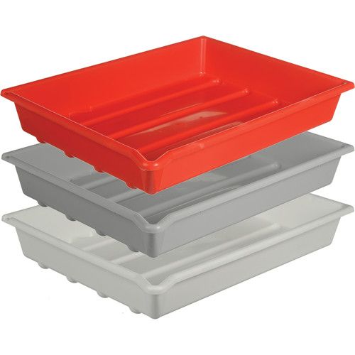 Paterson 3 x Developing Trays for 12" x 16" Paper (Grey, Red & White)
