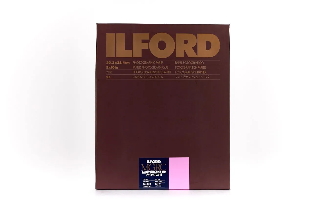 Ilford Multigrade RC Warmtone Glossy 8x10" Darkroom Paper 100 Sheets MGRCWT1M