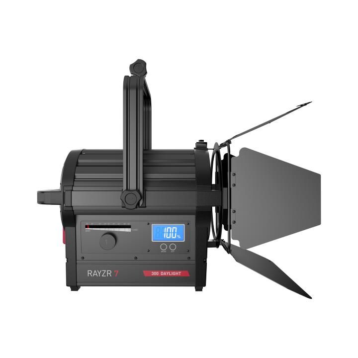 Rayzr 7 300 Daylight Premium Pack 7" LED Fresnel Light inc Barn Doors and case
