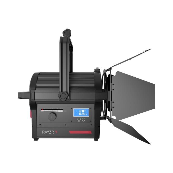 Rayzr 7 300B Bi-Color Premium Pack 7" LED Fresnel Light inc Barn Doors and case