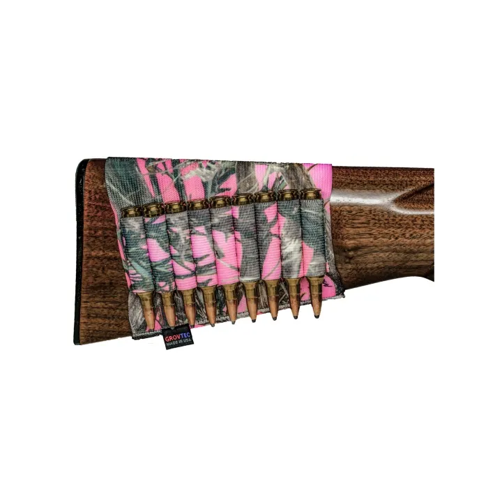 GrovTec Buttstock Cartridge Shell Holder Rifle Open Style (TrueTimber Pink Camo)