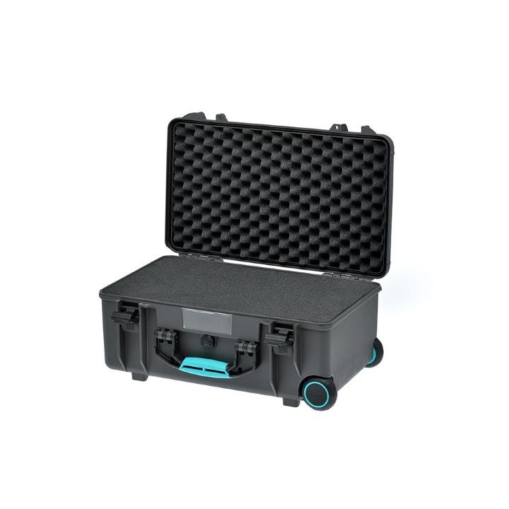 HPRC 2500W - Wheeld Hard Case with Cubed Foam & Turquoise Handle (Grey)