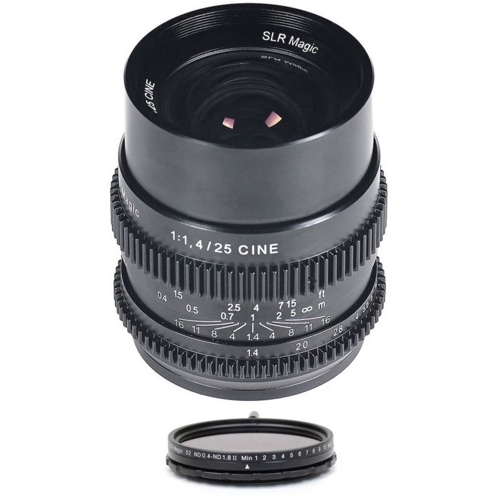 SLR Magic CINE Bundle 25mm f/1.4 lens & 52mm variable ND (II) for Sony E-Mount **
