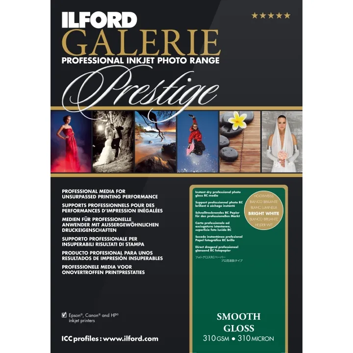 Ilford Galerie Prestige Smooth Gloss Paper Sheets (310 GSM)