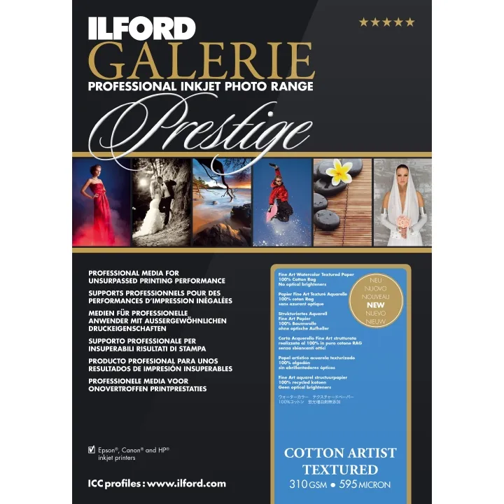 Ilford Galerie Cotton Artist Textured Photo Paper Sheets (310 GSM)