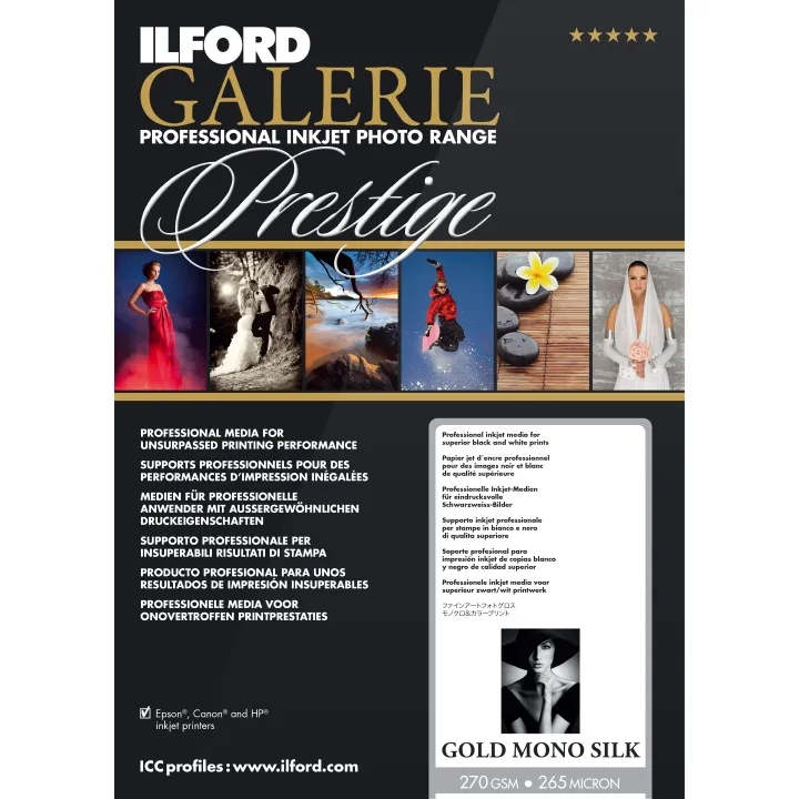 Ilford Galerie Gold Mono Silk 270gsm 13x19” A3+ 25 Sheets GPGMS **