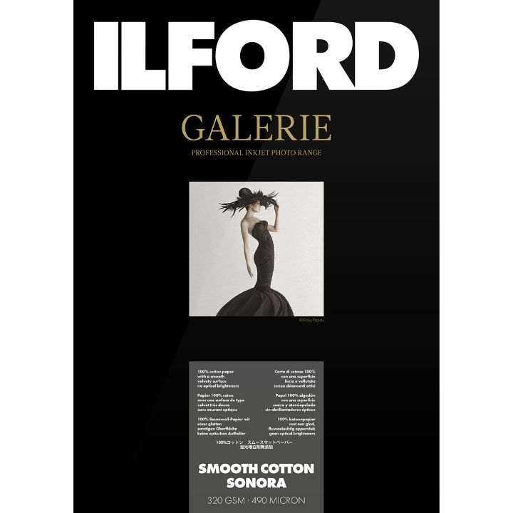 Ilford Galerie Smooth Cotton Sonora 320gsm A4 25 Sheets