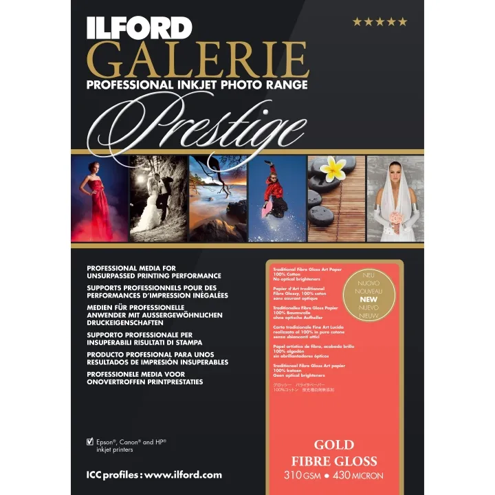 Ilford Galerie Gold Fibre Gloss Paper Sheets (310 GSM)