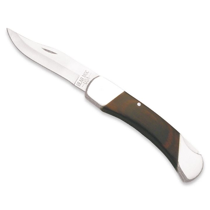 Bear & Son 5" Pro Lockback Knife with Leather Sheath