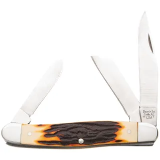 Bear & Son 3 7/8" Stag Delrin Large Stockman Knife