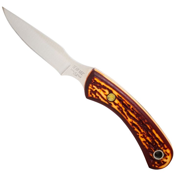 Bear & Son 6 1/2" Stag Delrin Ergonomic Caper Knife