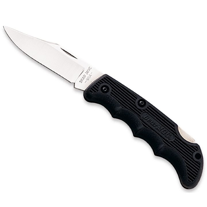 Bear & Son 4" Cushioned Grip Lockback Knife with Sheath