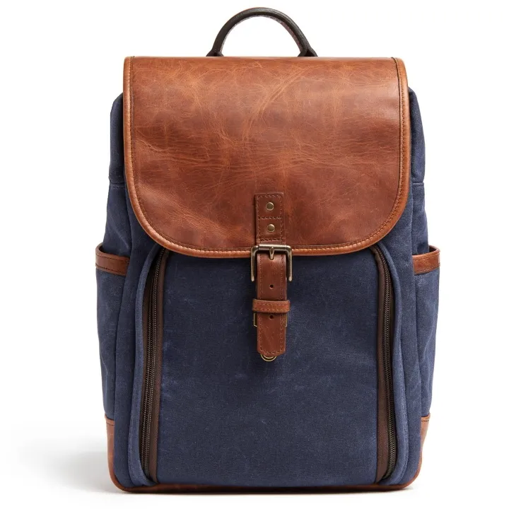 ONA Monterey Backpack - Navy & Antique Cognac
