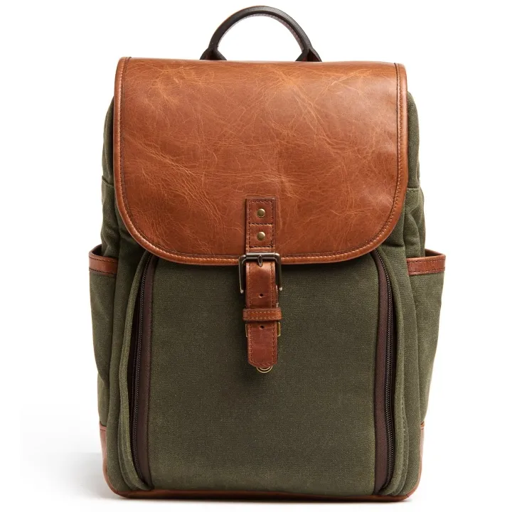 ONA Monterey Backpack - Olive & Antique Cognac