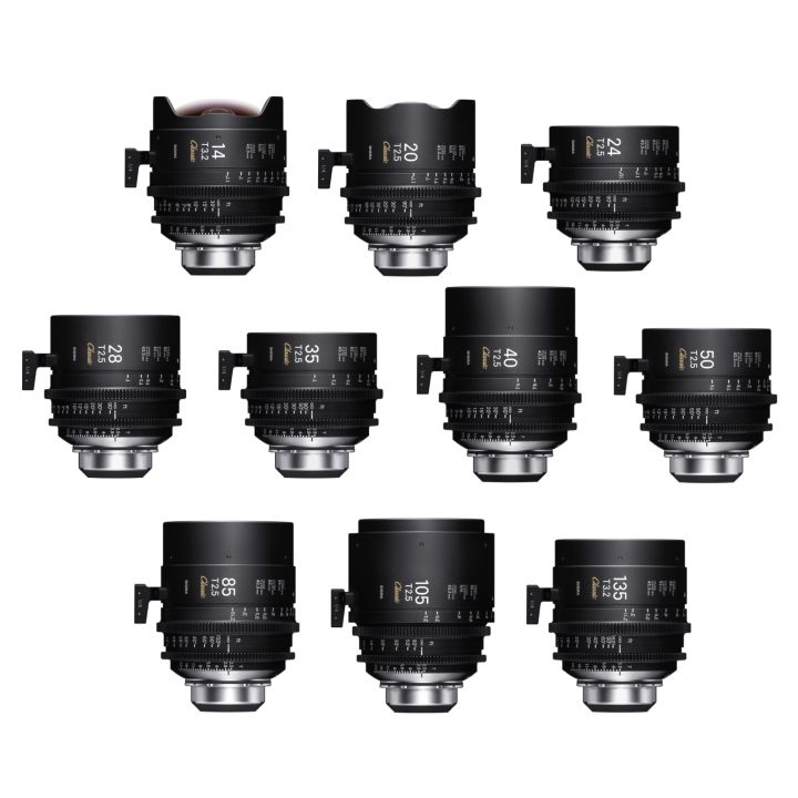 Sigma 10 Cine Lens Classic Kit 14/20/24/28/3540/50/85/105/135 PMC-002+PMC-005 PL Ft /i-Techn