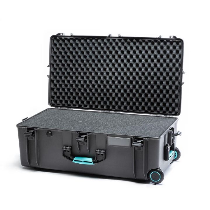 HPRC 2745W - Wheeled Hard Case with Cubed Foam (Grey) Kit with 4x Stainless Steel Clips