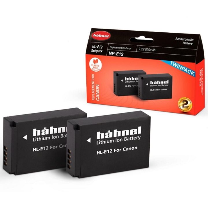 Hahnel HL-E12 Twin Pack Battery 850mAh 7.2V for Canon NP-E12