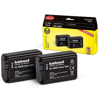 Hahnel HL-XW50 Twin Pack Battery 1000mAh 7.2V for Sony NP-FW50