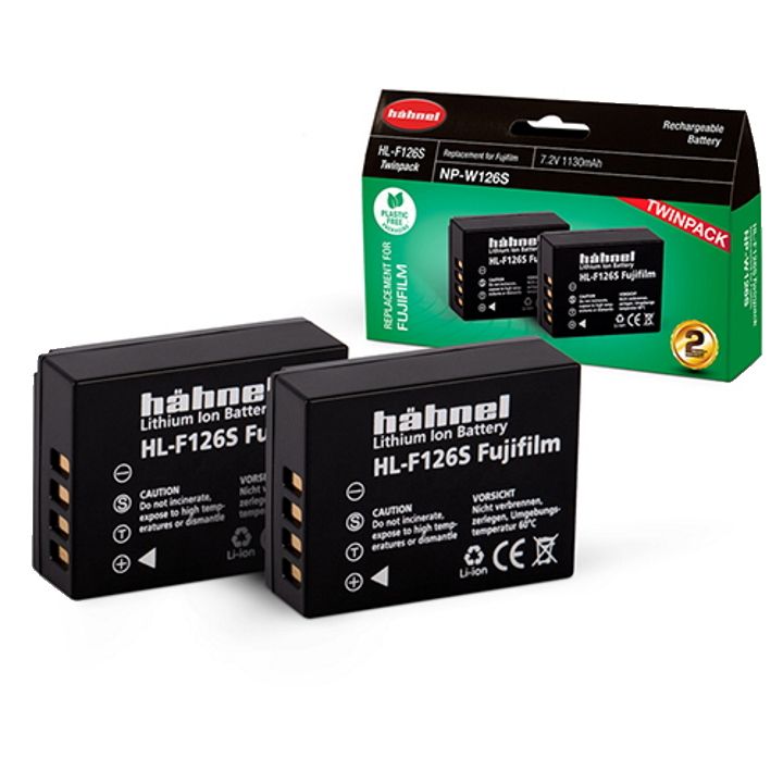 Hahnel HL-F126S Twin Pack Battery 1130mAh 7.2 V for Fuji NP-W126S