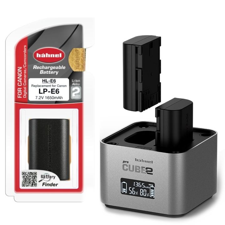 Hahnel Pro Cube 2 Charger + LP-E6 Battery for Canon Kit