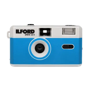 Ilford SPRITE 35-II Reusable Camera - Silver & Blue + XP2 24 Film