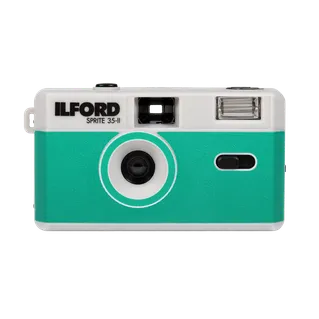 Ilford SPRITE 35-II Reusable Camera - Silver & Teal + XP2 24 Film