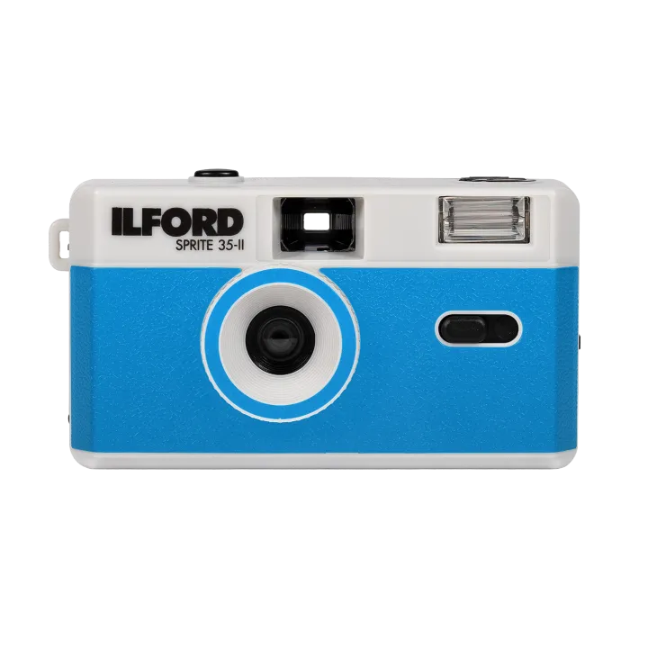 Ilford SPRITE 35-II Reusable Camera - Silver & Blue + XP2 24 Film