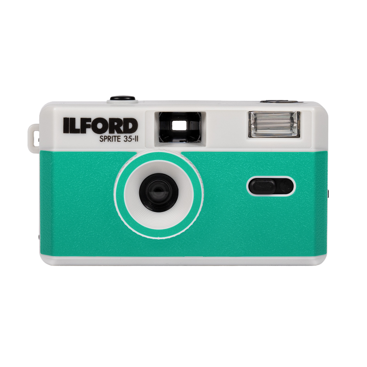 Ilford SPRITE 35-II Reusable Camera - Silver & Teal + XP2 24 Film