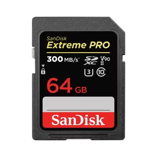 SanDisk Extreme PRO SDXC 64GB 300MB/s R 260MB/s W UHS-II U3 C10 V90 Card **
