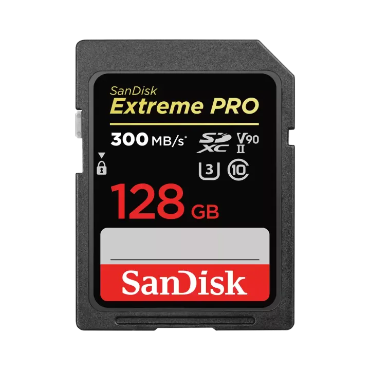 SanDisk Extreme PRO SDXC 128GB 300MB/s R 260MB/s W UHS-II U3 C10 V90 Card