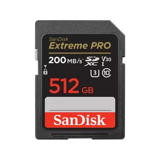 SanDisk Extreme PRO SDXC 512GB 200MB/s R 140MB/s W UHS-I U3 C10 V30 Card