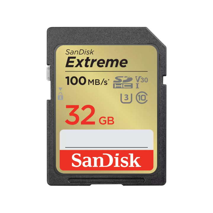 SanDisk Extreme SDHC 32GB 100MB/s R 60MB/s W UHS-I U3 C10 V30 Card **