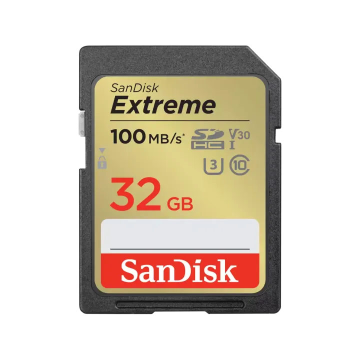 SanDisk Extreme SDHC 32GB 100MB/s R 60MB/s W UHS-I U3 C10 V30 Card