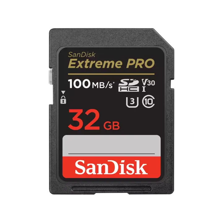 SanDisk Extreme PRO SDHC 32GB 100MB/s R 90MB/s W UHS-I U3 C10 V30 Card