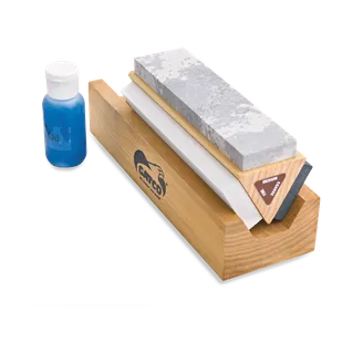 Gatco 6" 100% Natural Arkansas Stone Tri-Hone Sharpening System