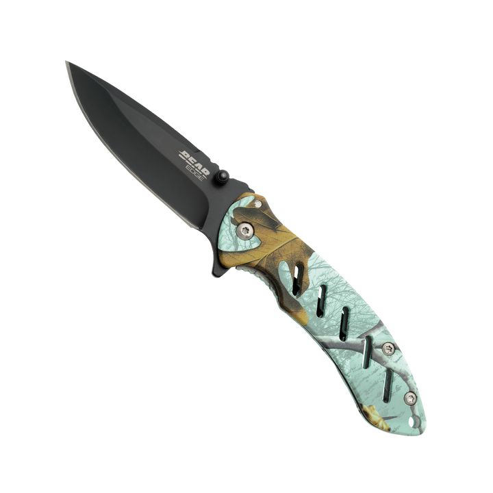 Bear Edge BRISK 1.0 4 1/16" Blue LOCK FOLDER True Timber RIFT CAMO FRAME