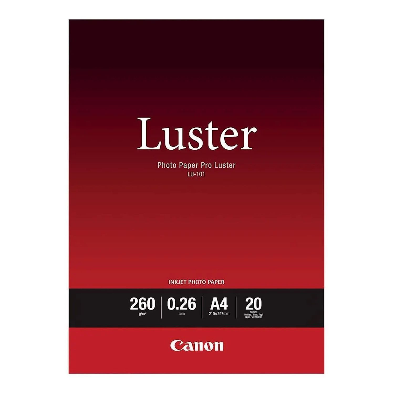 Canon Luster Photo Paper 260GSM A4 20 Sheets - LU101A4 **