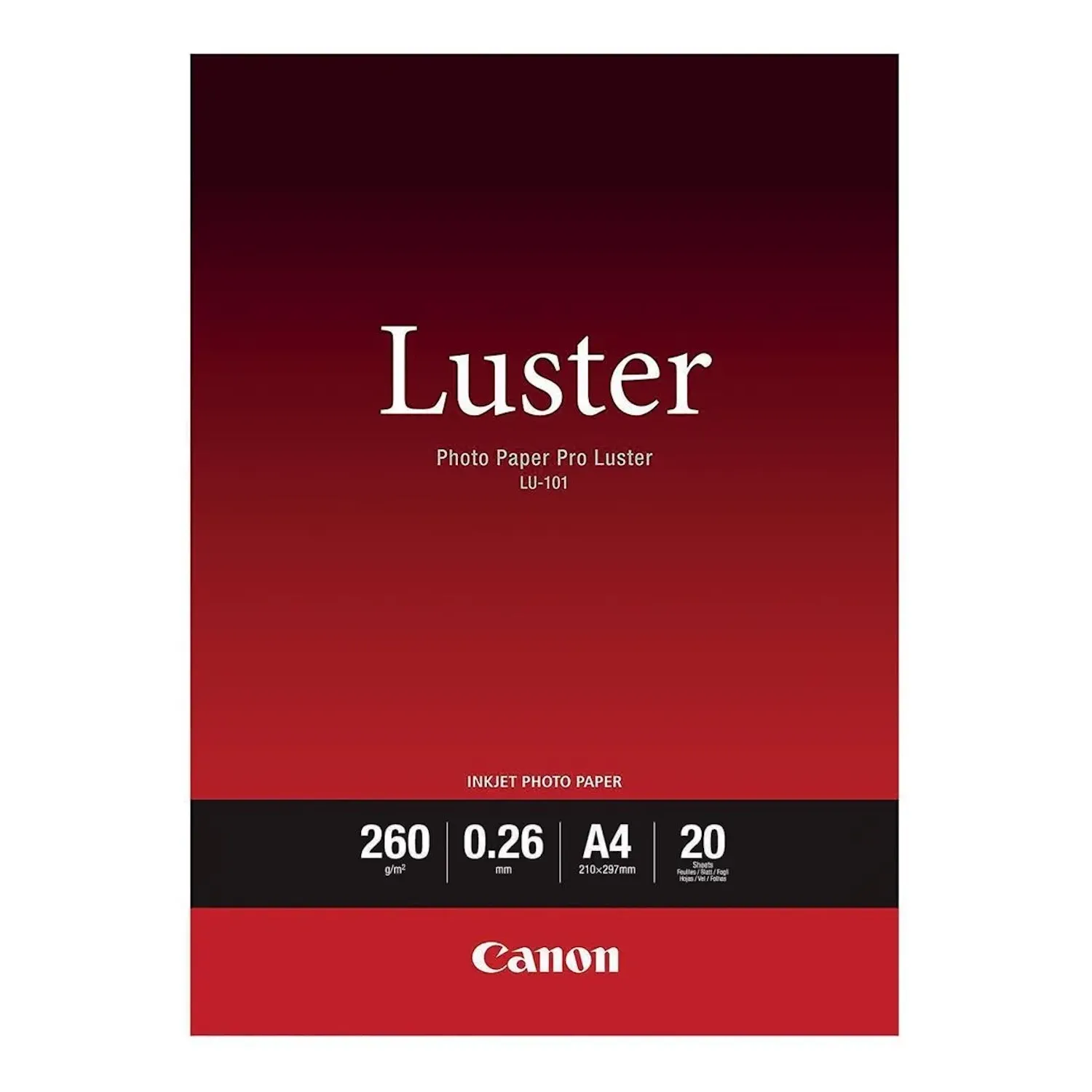 Canon Luster Photo Paper 260GSM A4 20 Sheets - LU101A4