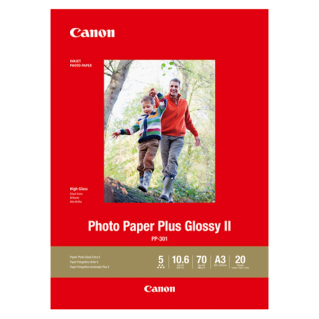 Canon Glossy II Photo Paper Plus 265GSM A3 20 Sheets - PP301A3**