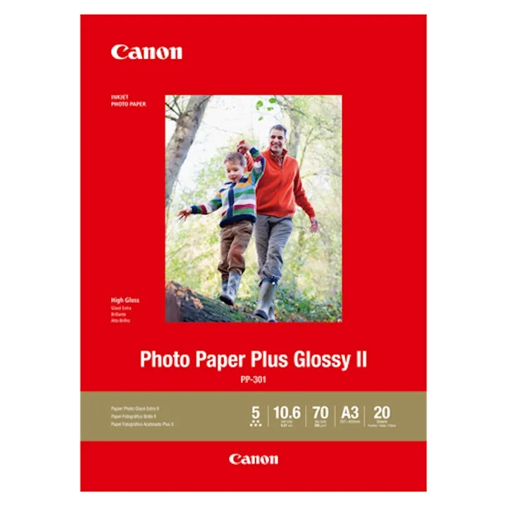 Canon Glossy II Photo Paper Plus 265GSM A3 20 Sheets - PP301A3