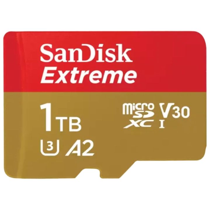 SanDisk Extreme microSDXC 1TB 190MB/s R 130MB/s W UHS-I  U3 C10 V30 A2 Card