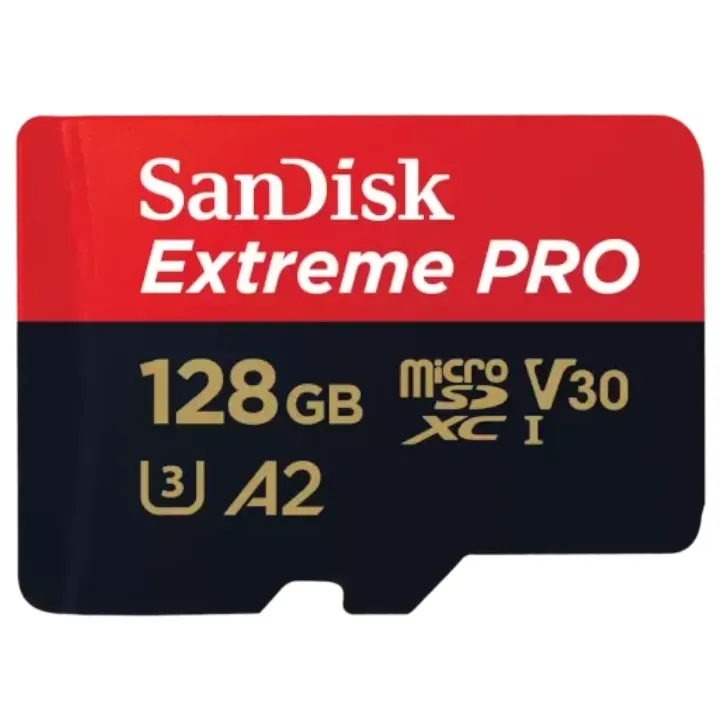 SanDisk Extreme PRO microSDXC 128GB 200MB/s R 90MB/s W UHS-I  U3 C10 V30 A2 Card