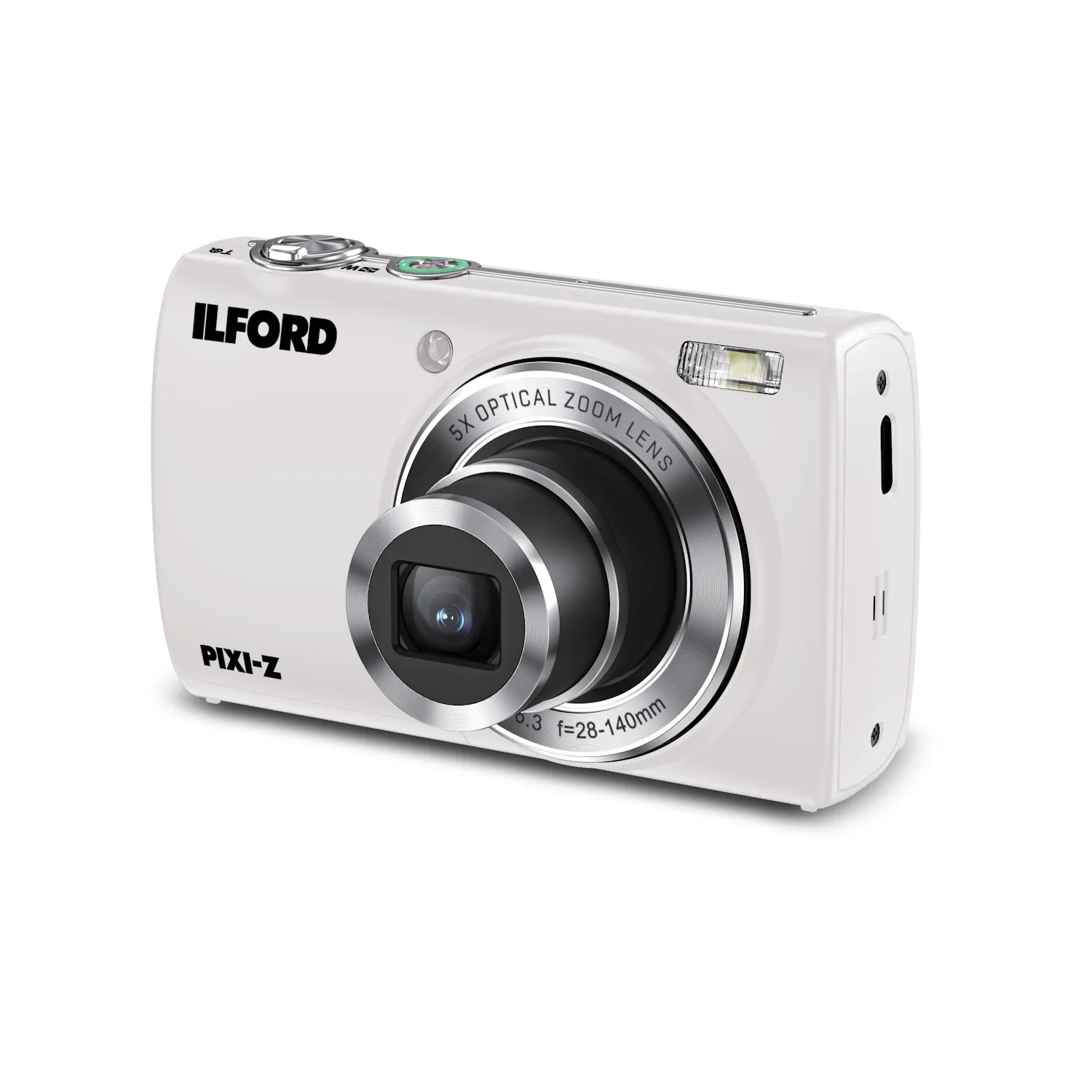 ILFORD PIXI-Z Digital Camera 5x Zoom – Pearl White