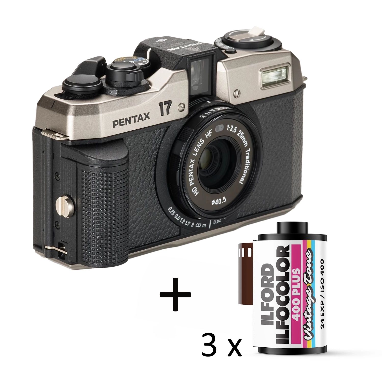 Pentax 17 HF 35mm Film Camera with Bonus 3 Rolls of Ilfocolor Film