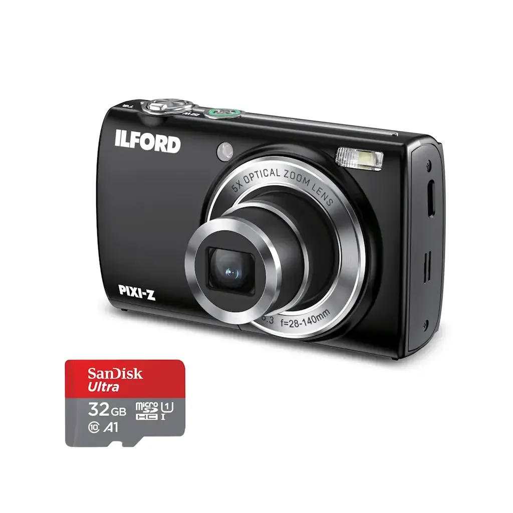 Ilford PIXI-Z 5x Zoom Black Camera with SanDisk 32GB microSD