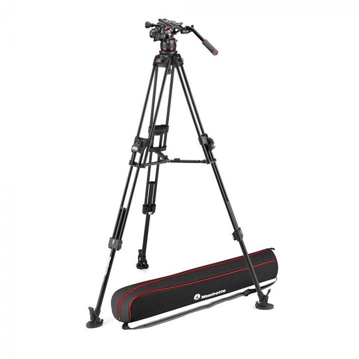 Manfrotto Nitrotech 612 Fluid Video Head and 645 Fast Twin Aluminium Tripod Mid Spreader