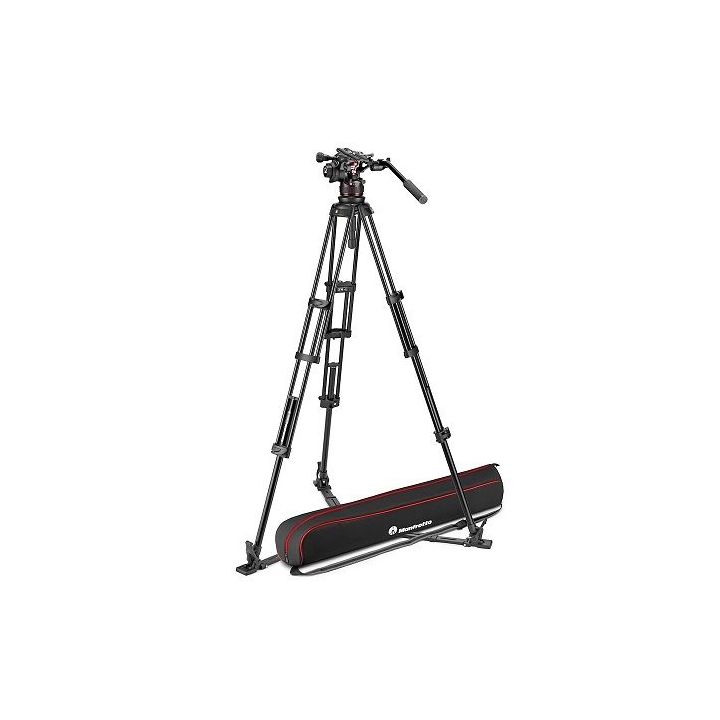 Manfrotto Nitrotech 612 Fluid Video Head with Aluminium Twin Tripod Ground Spreader