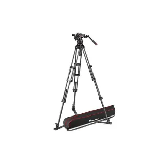 Manfrotto Nitrotech 612 Video Head and Carbon Fibre Twin Leg Tripod with Ground Spreader