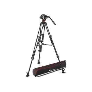 Manfrotto 504X Fluid Video Head and Aluminium Twin Leg Tripod with Middle Spreader